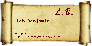 Lieb Benjámin névjegykártya